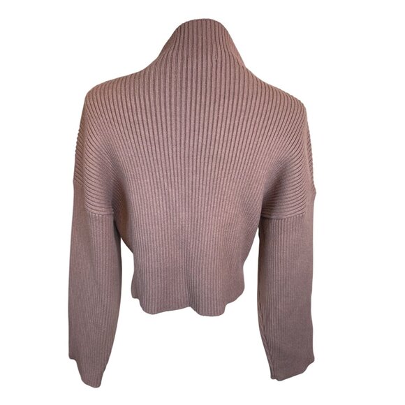 2/$30 ZARA Basic Small Ribbed Mock Neck Deep Taupe/Mauve Sweater - Picture 3 of 15